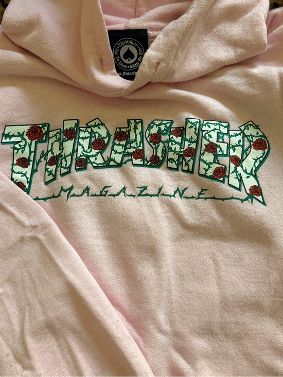 Thrasher Sweaters - Thrasher Women's Pink Rose Logo Turtleneck Sweater